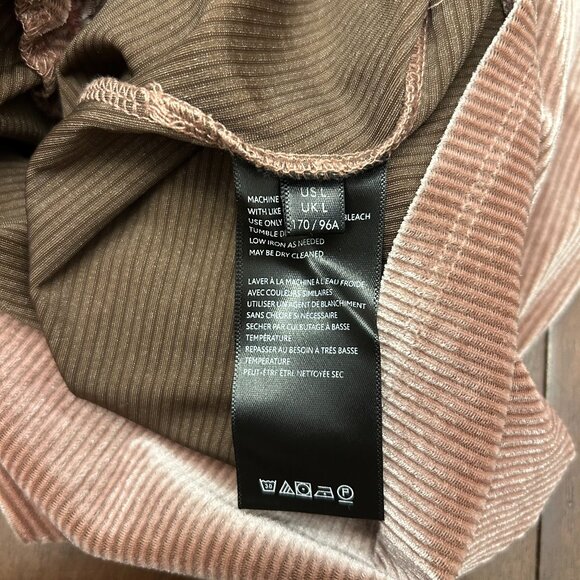 NWT Urban Outfitters Paradox Ruched Cropped Long Sleeve Top Mauve Pink Sz Large - Picture 12 of 13